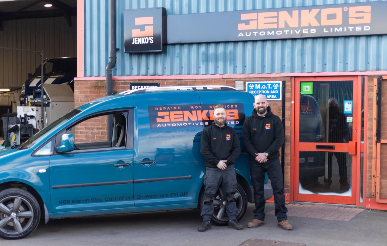 Jenko's Automotives shopfront in Battlefield, Shrewsbury